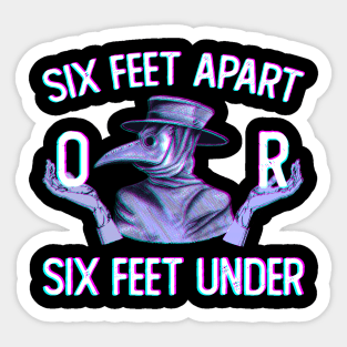 Six Feet Apart Plague Doctor Sticker